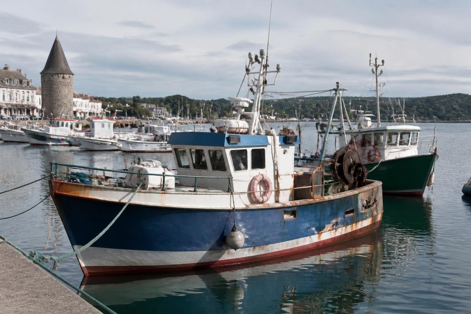 Bateaux de pêche traditionnels dans la rade de Brest